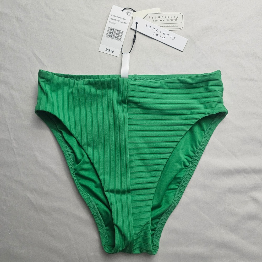 Sanctuary Size XS Kelly Green Textured Swim Bottom Only NWT 1266